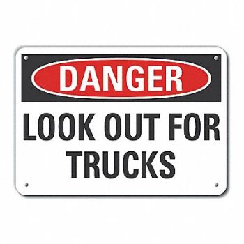 LYLE Rflctv Traffic Safety DangerSign 10x14in, 63KF78