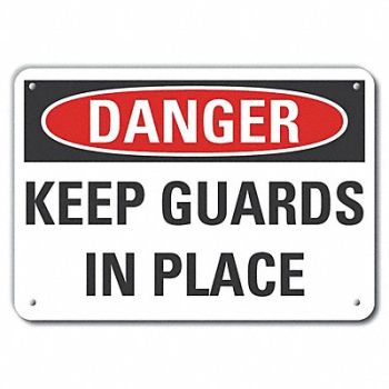 LYLE Rflctv Machine Guards DangerSign 10x14in, 63KG63