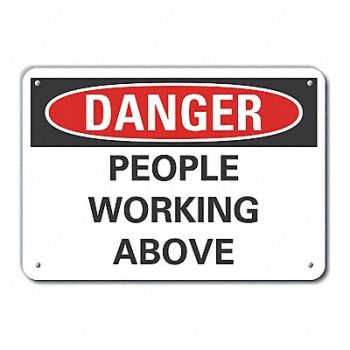LYLE Rflct Overhead Hzrd Danger Sign 10x14in, 63KG87
