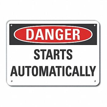 LYLE Mach Operation Danger Sign 10x14in Alum, 63KG93