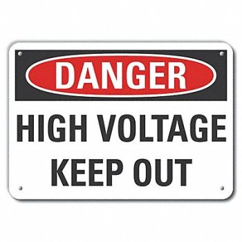 LYLE Rflct High Voltage Danger Sign 10x14in, 63KH48