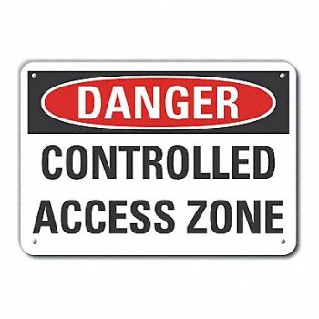 LYLE Rflctv Cntrld Access Danger Sign 10x14in, 63KK06