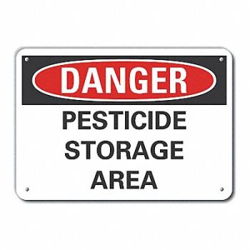 LYLE Alum Pesticide Danger Sign 10x14in Alum, 63KK48