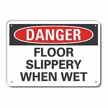 LYLE Rflct Slippery Floor Danger Sign 10x14in, 63KK90