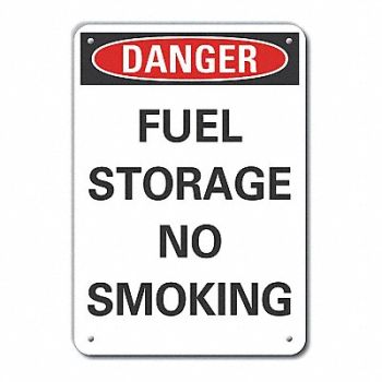 LYLE Rflct No Smoking Dangr Sign 14x10in Alum, 63KL03