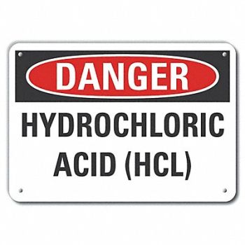 LYLE Rflct HCL Acid Danger Sign 10x14in Alum, 63KL27