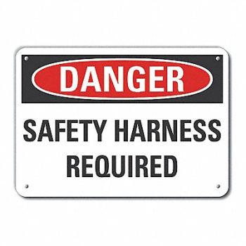 LYLE Rflct Fall Danger Sign 10x14in Alum, 63KL51