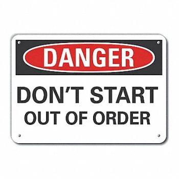 LYLE Rflct Mach Operation Danger Sign 10x14in, 63KL99