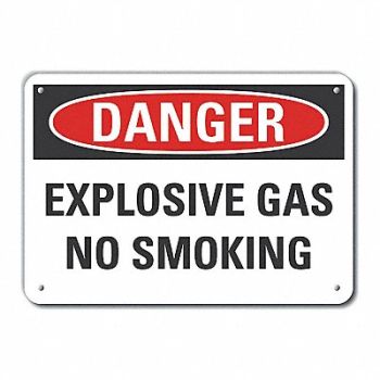 LYLE Rflct No Smoking Dangr Sign 10x14in Alum, 63KM12