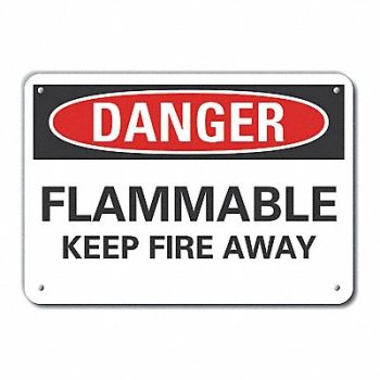 LYLE Flammable Mtrl Danger Sign 10x14in Alum, 63KM18