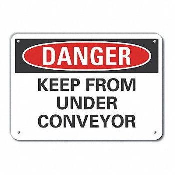 LYLE Rflct Conveyor Safety Danger Sign 7x10in, 63KM59