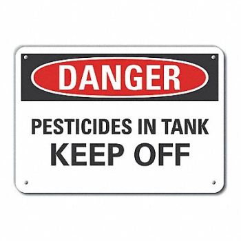 LYLE Alum Pesticide Danger Sign 7x10in Alum, 63KN26