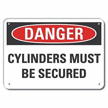 LYLE Rflct Cyl Handling Danger Sign 10x14in, 63KN69