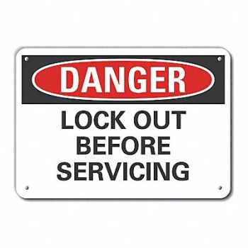 LYLE Rflct Lockout Tagout Danger Sign 10x14in, 63KP06