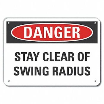 LYLE Rflct Stay Clear Dangr Sign 10x14in Alum, 63KP54