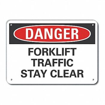 LYLE Alum Lift Truck Trfc Danger Sign 10x14in, 63KP84