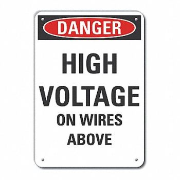LYLE High Voltage Danger Sign 10inx7in Alum, 63KP95