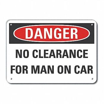 LYLE Alum No Clearance Danger Sign 10x14in, 63KR09