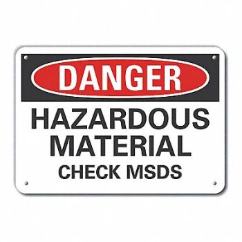 LYLE Rflct Hzrdous Mtrl Danger Sign 10x14in, 63KR63