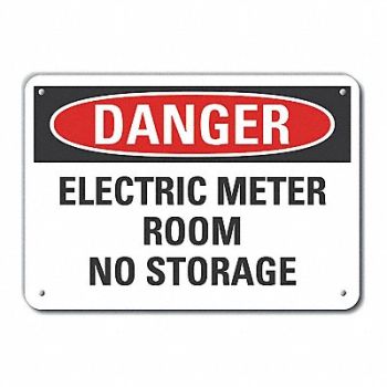 LYLE Rflct Elec Panel Dangr Sign 10x14in Alum, 63KR99