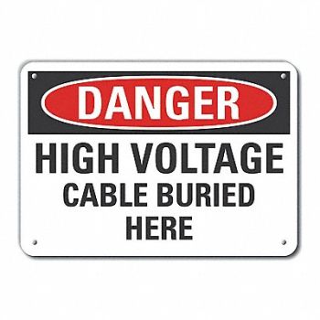 LYLE Rflct High Voltage Danger Sign 7x10in, 63KT35