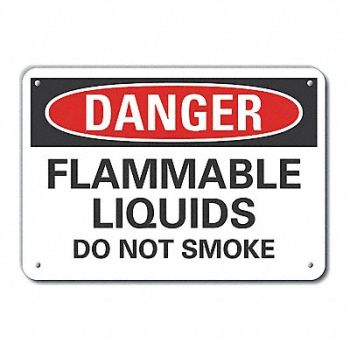 LYLE Rflct Flamm Liquid Danger Sign 10x14in, 63KT96