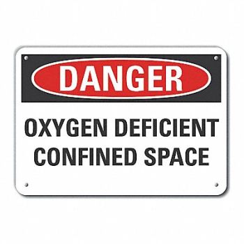 LYLE Rflct Confined Space Danger Sign 7x10in, 63KU32