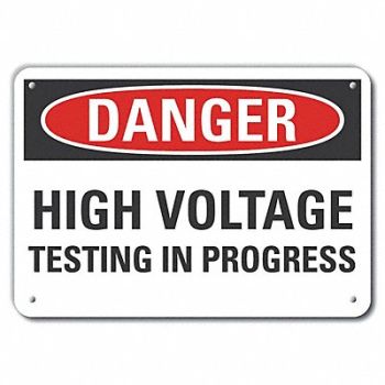 LYLE Rflct High Voltage Danger Sign 7x10in, 63KU80