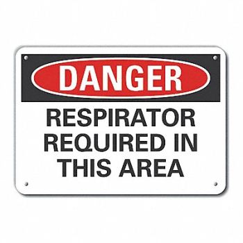 LYLE Rflct Respirator Rqrd Dangr Sign 10x14in, 63KV06