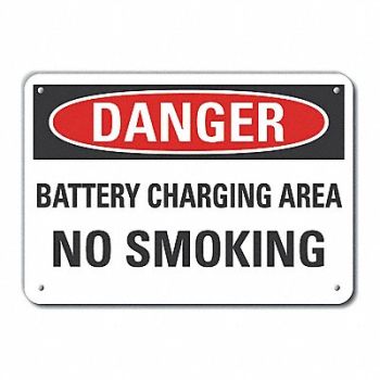 LYLE Alum Batt. Charging Danger Sign 10x14in, 63KV12