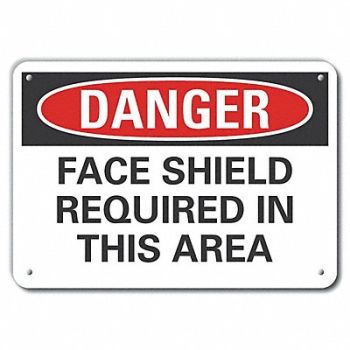 LYLE Alum Face Mask Danger Sign 10x14in Alum, 63KV36