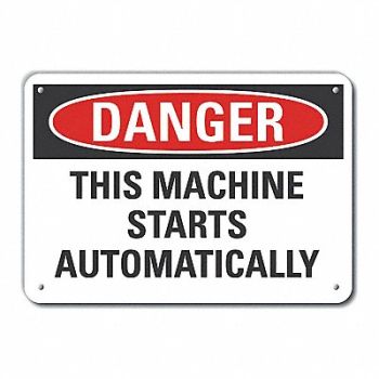 LYLE Rflct Mach Operation Danger Sign 10x14in, 63KV78