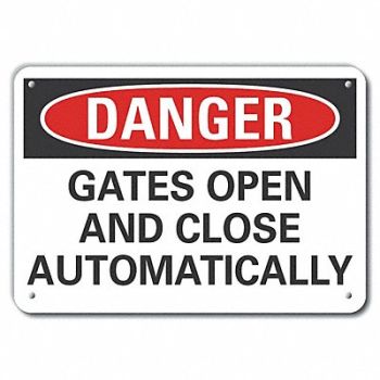 LYLE Rflct Gate Operation Danger Sign 10x14in, 63KW03