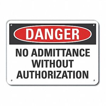 LYLE Rflct No Admittance Danger Sign 10x14in, 63KW99