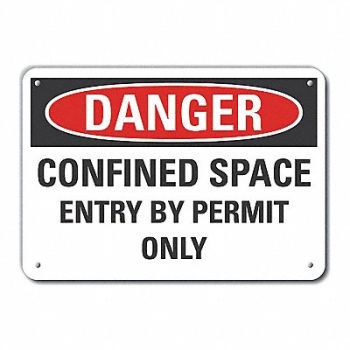 LYLE Confined Space Danger Sign 10x14in Alum, 63KX06