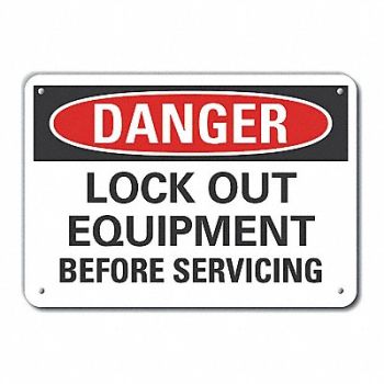 LYLE Rflctv Lockout Tagout DangerSign 10x14in, 63KX24