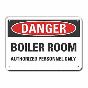 LYLE Auth Personnel Danger Sign 10x14in Alum, 63KX66