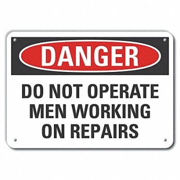 LYLE Alum Mach Operation Danger Sign 10x14in, 63KY03
