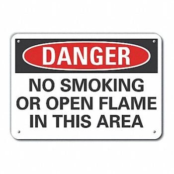 LYLE Rflct No Smoking Dangr Sign 10x14in Alum, 63KY45