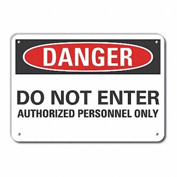 LYLE Rflctv Auth Person Danger Sign 10x14in, 63KY57