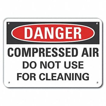 LYLE Compressed Air Danger Sign 10x14in Alum, 63KY63