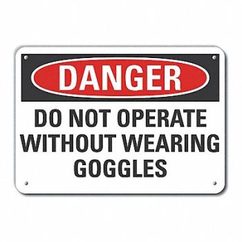 LYLE Rflct Eye Danger Sign 10x14in Aluminum, 63KY81