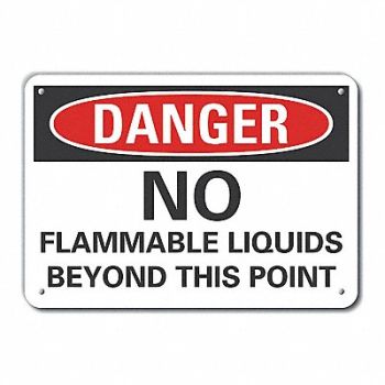 LYLE Rflct Flammable Mtrl Danger Sign 10x14in, 63KZ18