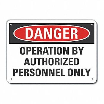 LYLE Danger Sign 7 in x 10 in Aluminum, 63KZ23