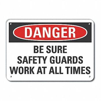 LYLE Rflct Safety Guards Danger Sign 10x14in, 63LA27