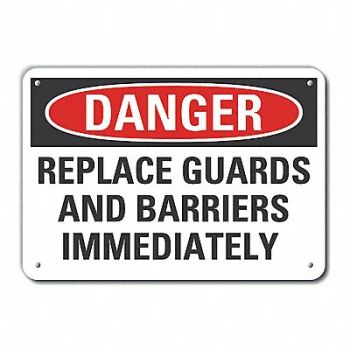 LYLE Alum Machine Guards Danger Sign 10x14in, 63LA57
