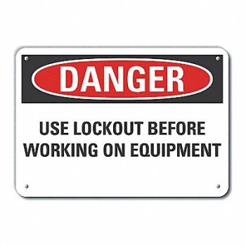 LYLE Alum Lockout Tagout Danger Sign 7x10in, 63LA68