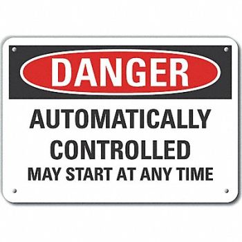 LYLE Rflctv Auto Equip Dangr Sign 10x14in Alu, 64NV09