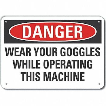 LYLE Rflct Eye Danger Sign 10x14in Aluminum, 64NV57