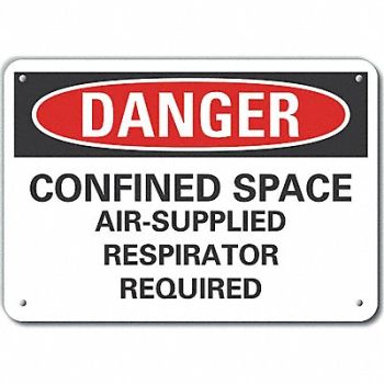 LYLE Rflct Confined Space Danger Sign 10x14in, 64NV81
